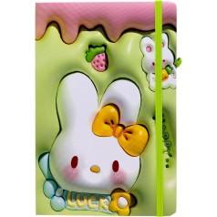 Блокнот "Кролик" твердый переплет, А5 (ЗЕЛЕНЫЙ)