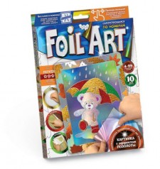 Аппликация разноцветной фольгой "FOIL ART", "Мишка"