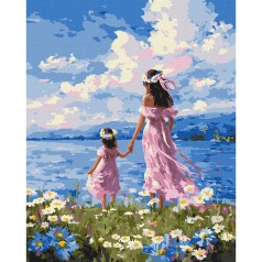 Картина по номерам "Мать и дочь" 40х50см