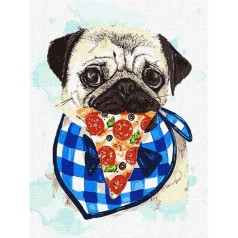 Картина по номерам "Поклонник пиццы" ★★★★