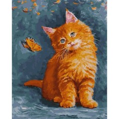 Картина по номерам "Рыжий котенок" 40х50 см