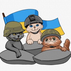 Картина по номерам "Пушистая оборона" ★★
