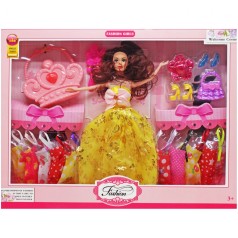 Кукла с гардеробом "Fashion Girls" в желтом (вид 2)