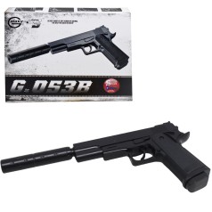 Страйкбольный пистолет Galaxy  Colt 1911 с глушителем пластиковый на пульках