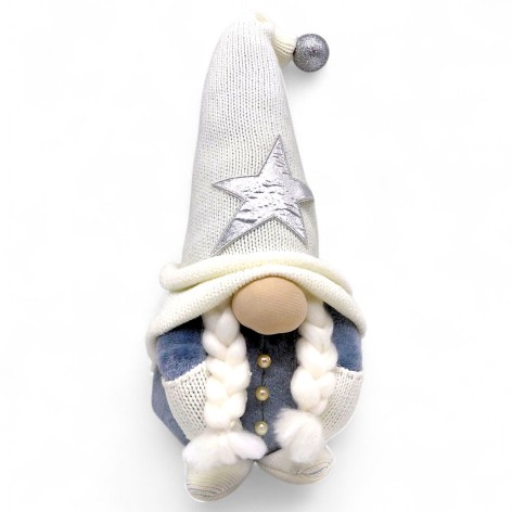 Мягкая игрушка "Скандинавский гном" (Hand Made) высота 28 см, дівчинка (білий) 28см