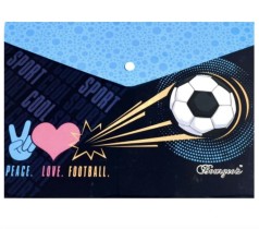 Папка с кнопкой А4+, peace.love.football