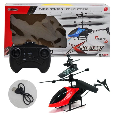 Вертолет на радиоуправлении красный