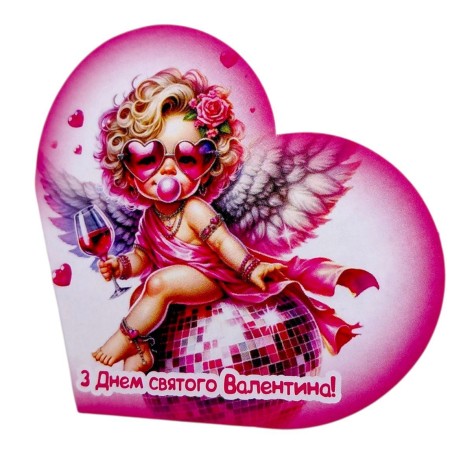 Открытка поздравительная "Валентинка" 13,1х7,1 см (10 штук)