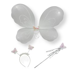 Крылья бабочки с обручем, палочка (БЕЛЫЙ)