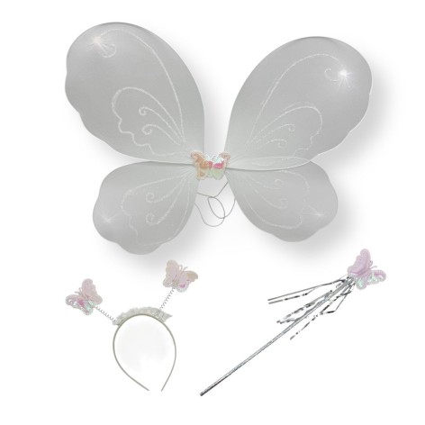 Крылья бабочки с обручем, палочка (БЕЛЫЙ)