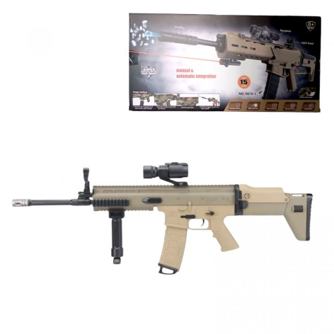 Автомат SG10-1 с гелевыми пульками,акум.USB.прицел.свет.