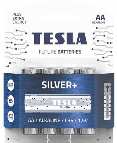Батарейки TESLA AA SILVER + (LR06), 4 штуки