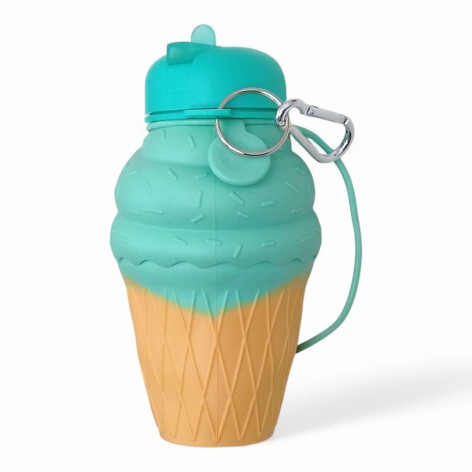 Поїлка-непроливайка Морозиво пляшка (силікон) 500 мл бірюзова