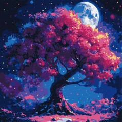 Картина по номерам "Силуэт дерева" 40х40 см