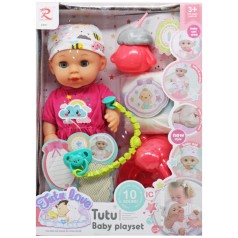 Пупс 9561 (24) "Tutu Baby playset", музичний чіп, характерні звуки та фрази, заплющує очі, аксесуари, в коробці