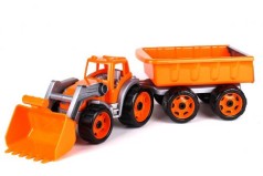 Трактор с ковшом и прицепом ТехноК (оранжевый)