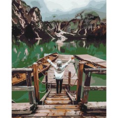 Картина по номерам "Путешественница на озере Брайес" ★★★