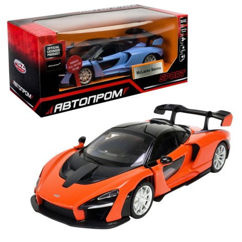 Машина металлическая, 1:32 Mclaren Senna (свет, звук, коробка 18*9*8 см)