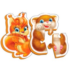 Мягкие беби пазлы "Пушистики" (2 пазла)