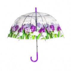 Зонт прозрачный "Букет", 83 см (фиолетовый)