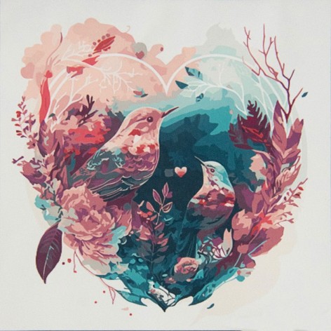 Картина по номерам "Любовь колибри" 50х50 см