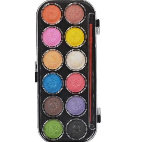 Акварель суха 12 кольорів пластик 21*9,5 см