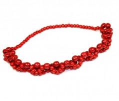 Ожерелье "Плетеное" красное (30 см)