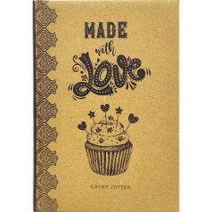 Блокнот крафт,113х165 мм, "Made With Love"