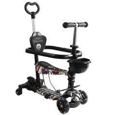 Самокат 5в1"Best Scooter" (з доп. колесами, захисний бампер, PU колеса зі світлом, в коробці)