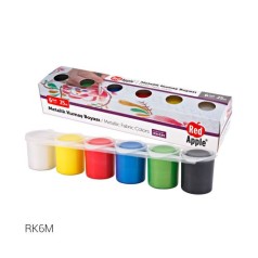 Краски для рисования по ткани "Металлик", 6 цветов