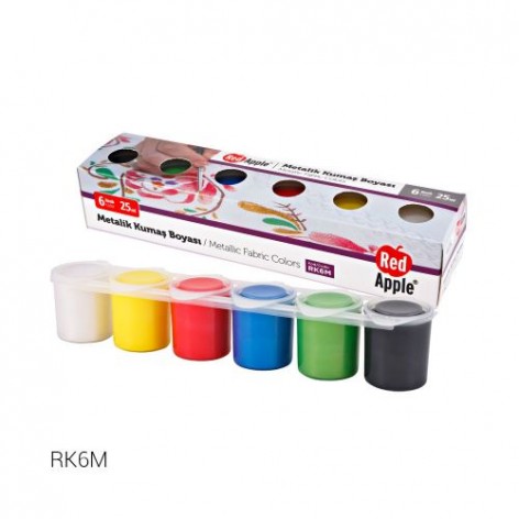 Фарби для малювання по тканині «металік", 6 кольорів