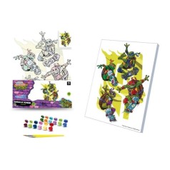 Картина по номерам 30х40 см "Черепашки Ниндзя: Кавабанга!" с деревянной подставкой