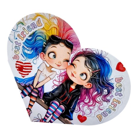 Открытка поздравительная "Валентинка" 15,1х8,2 см.