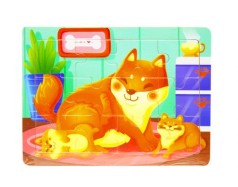 Деревянная рамка-вкладыш "Котики"