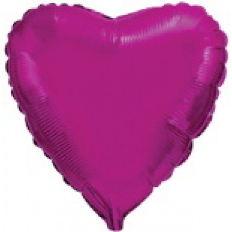 Серце фольговане (45 см), пурпурний
