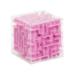 Кубик-лабиринт розовый