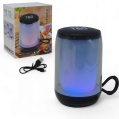 Колонка bluetooth, подсветка, от аккумулятора, micro USB, TF-карта, usb-слот, в черной коробке