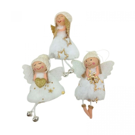 Украшение-игрушка елковая Ангелочек (Белый) микс видов