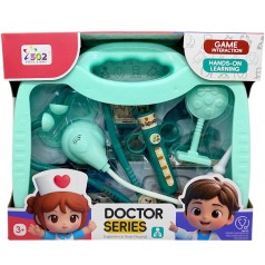 Докторский набор в чемодане (БИРЮЗОВЫЙ) коробка - 27,5х7х23 см