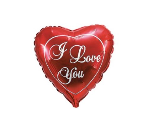 Шарик фольгований 202506 Серце-міні 9* з мал. "I love you"