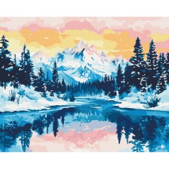 Картина по номерам "Серебряные вершины" 40x50 см.