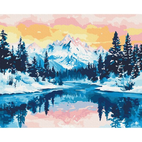 Картина по номерам "Серебряные вершины" 40x50 см.