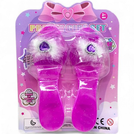 Обувь детская "Сабо на каблуке" (длина 17 см) малиновые