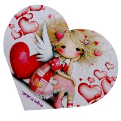 Открытка поздравительная "Валентинка" 17,3х9,4 см.