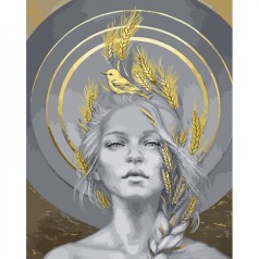 Картина по номерам "Девушка с колосьями" ★★★