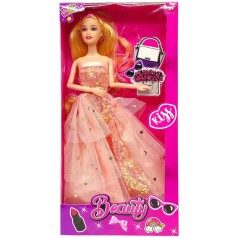 Лялька, 29 см (РОЖЕВА СУКНЯ)