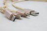 Провод  на 3в1  TYPE-C,MICRO USB . IPHOHE цветной тканевый с металлическими наконечниками