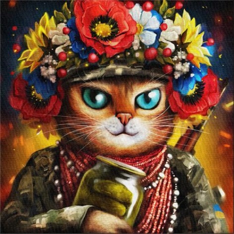 Картина "Котик захисник ©Маріанна Пащук"