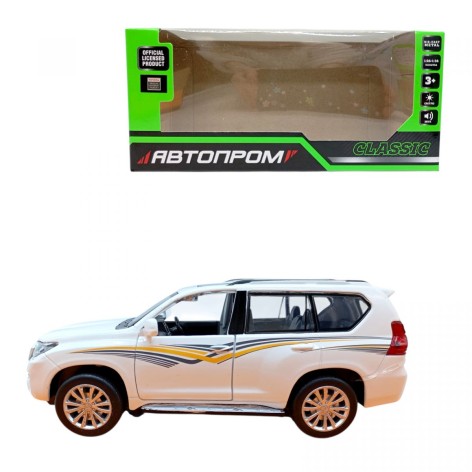 Машина мет. 1:32 Land Cruiser Prado, батар., свет, звук, откр. двери
