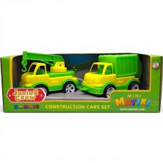 Mini Matiki коробка 2 (кран, мусоровоз), Набор детский BAMSIC (Желто-зеленый)